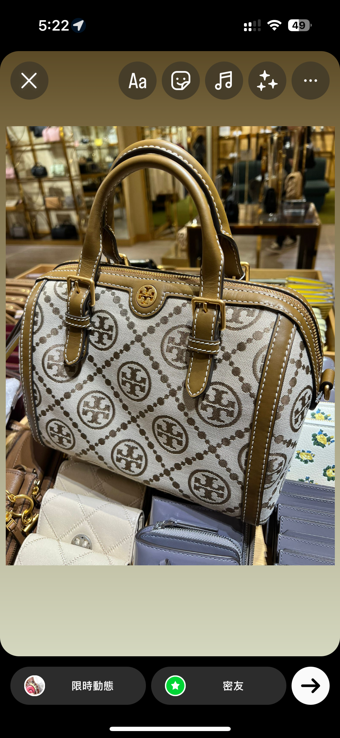 T monogram Boston bag