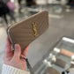 Ysl zipper long wallet大象灰taupe