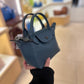 Longchamp mini Top handle cuir crossbody bag navy