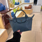Longchamp mini Top handle cuir crossbody bag navy