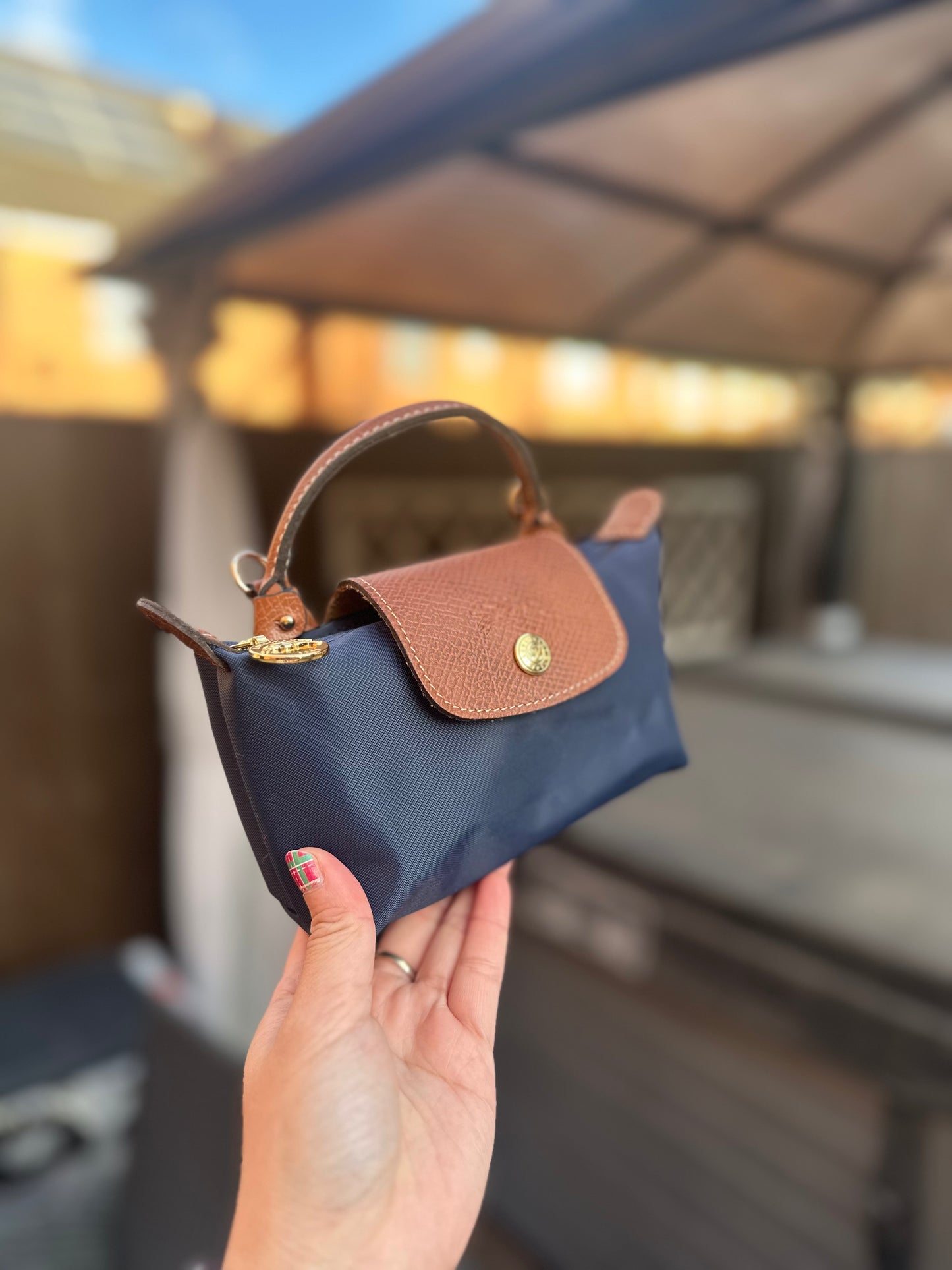 Longchamp mini pouch已改包長帶