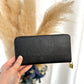 Zipper long wallet black
