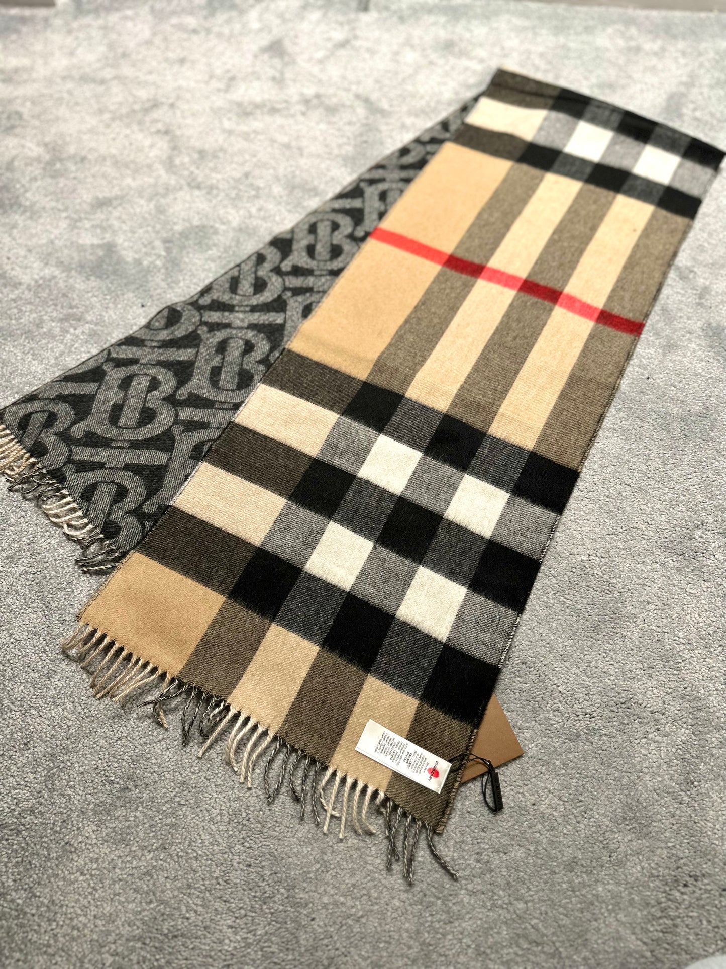 Classic pattern scarf cashmere