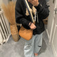 十字紋雙帶crossbody hobo bag