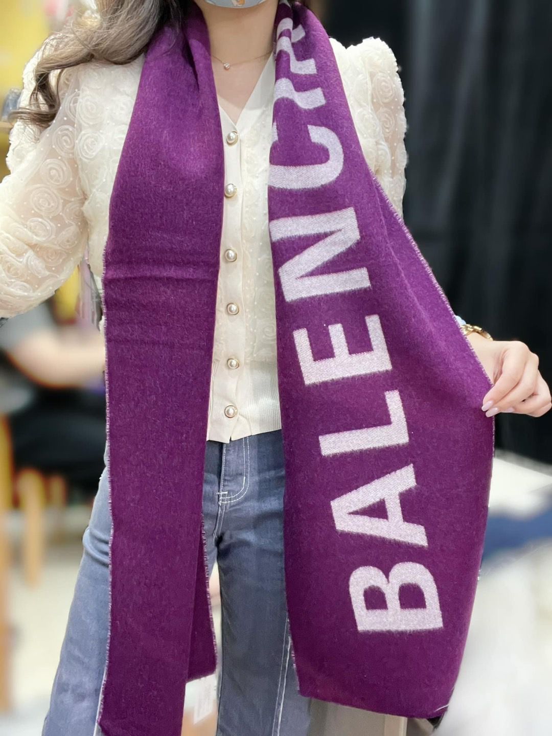 大logo scarf