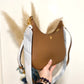 十字紋雙帶crossbody hobo bag
