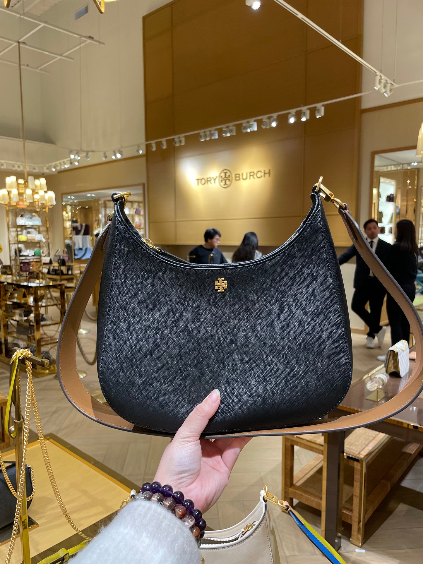 十字紋雙帶crossbody hobo bag