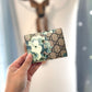 Monogram card wallet藍花花