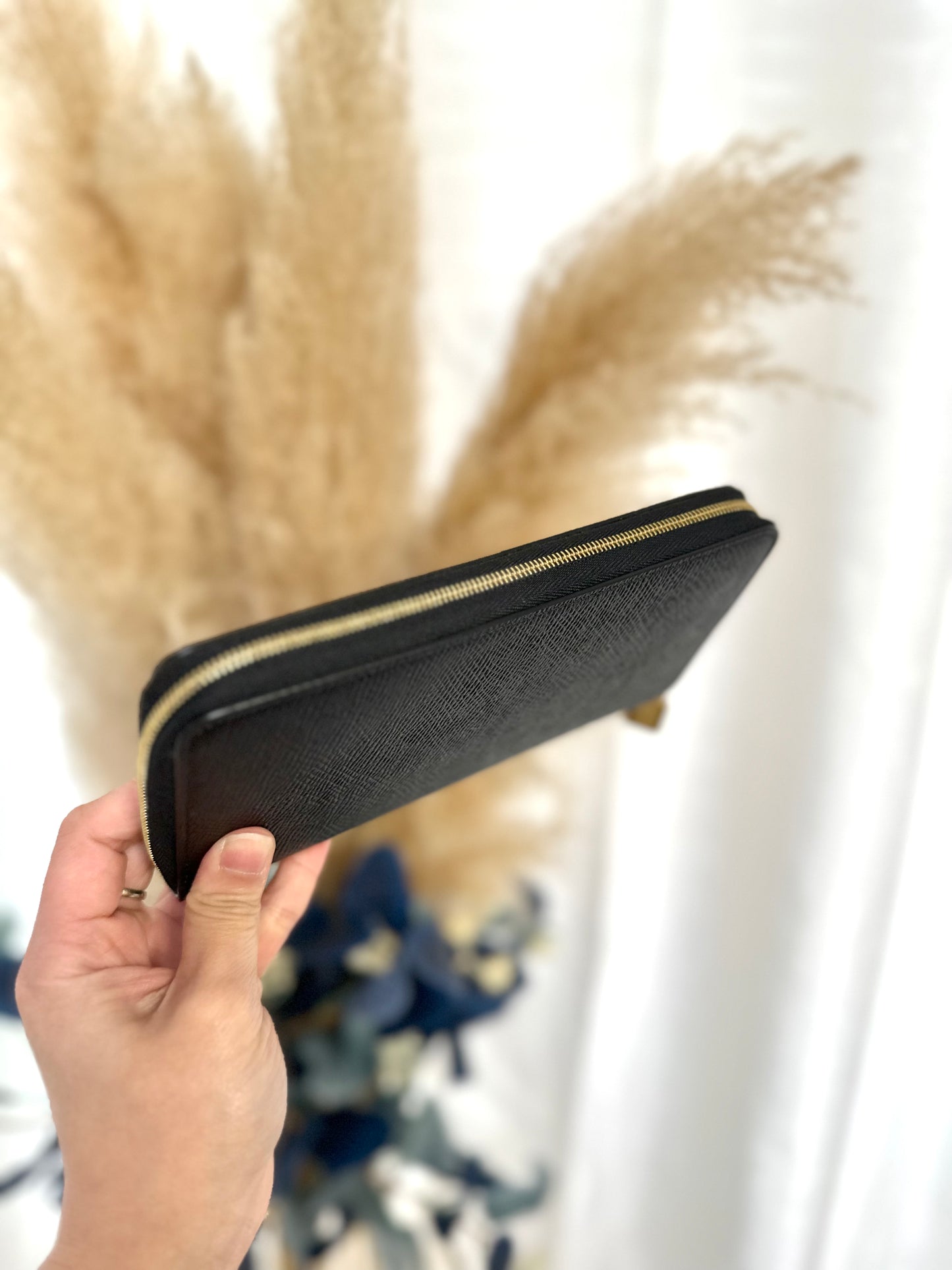 Zipper long wallet black