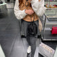 Nylon bucket bag with chain