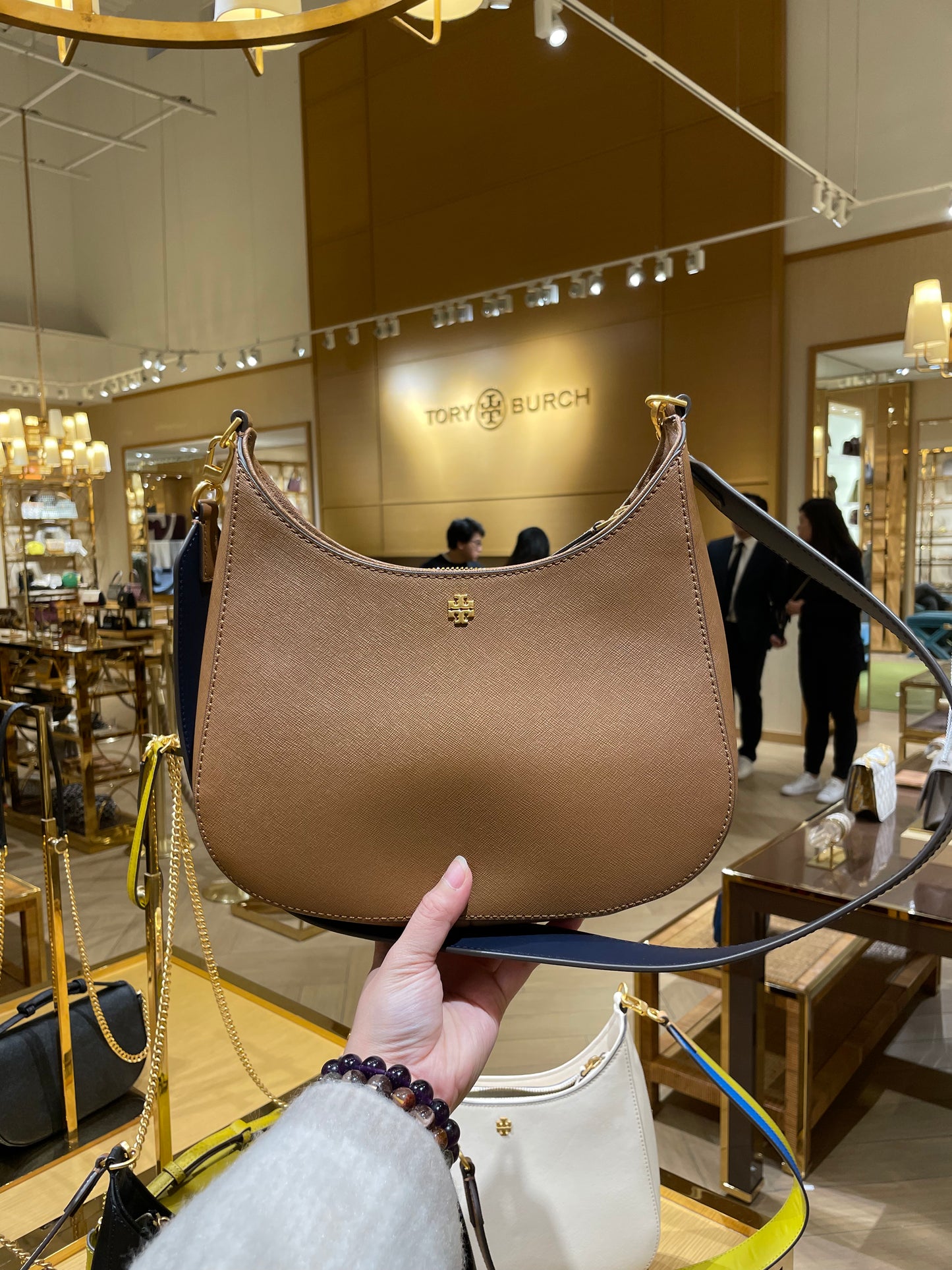 十字紋雙帶crossbody hobo bag