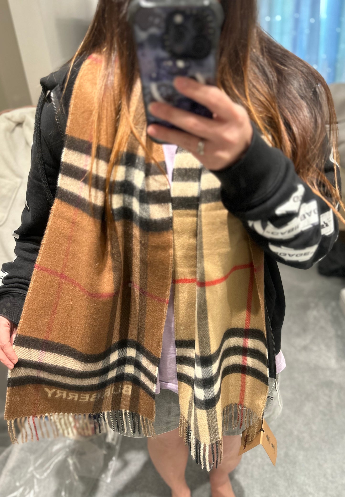 Classic pattern scarf 拼色