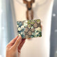 Monogram card wallet藍花花