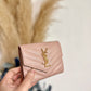 Ysl logo wallet pink
