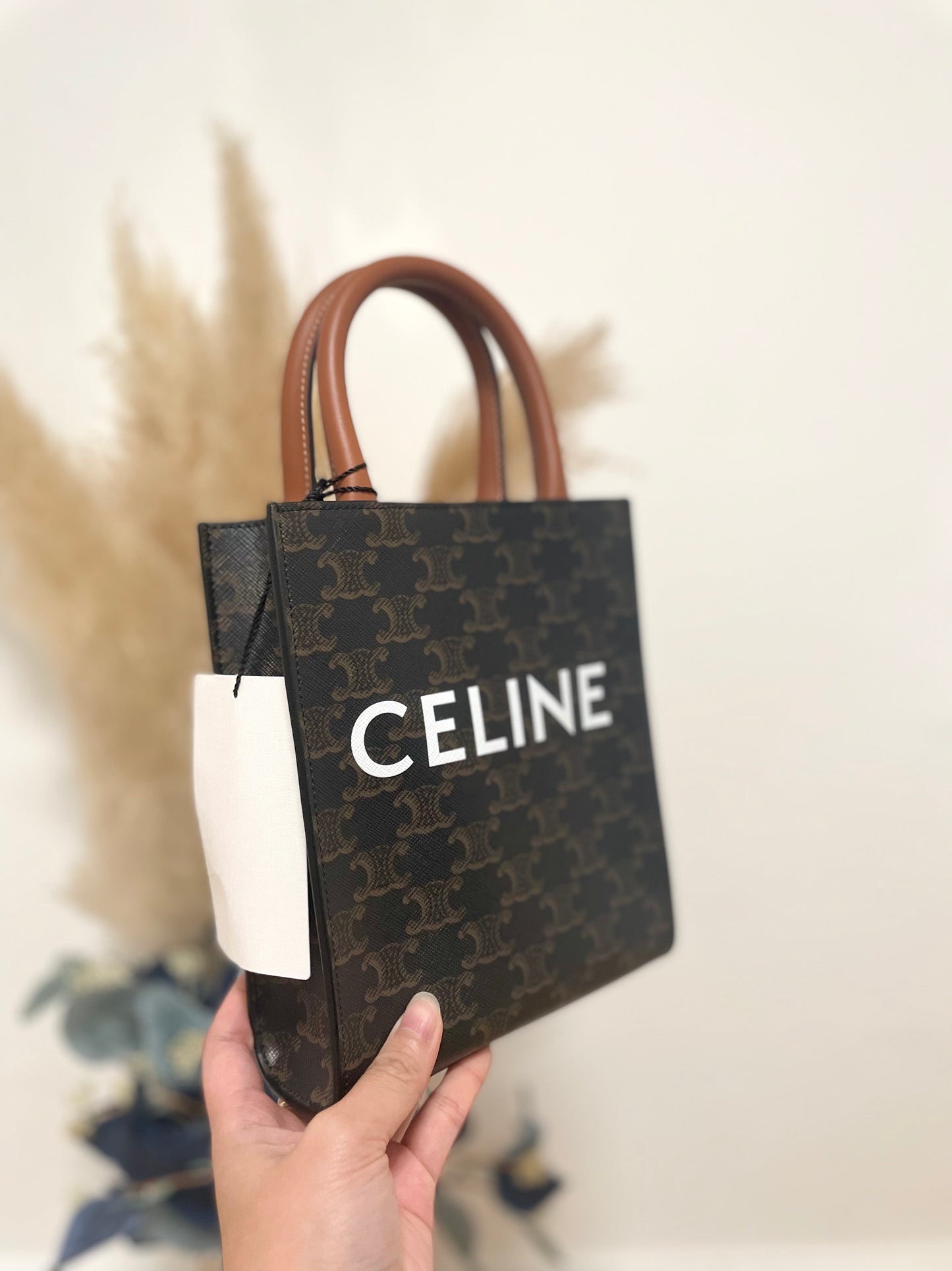 Celine triomphe mini tote black