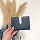 Medium strap wallet 深藍拼淺紫