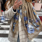 Monogram scarf 藍花