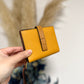 Compact zip wallet honey brown